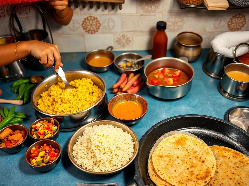 fast Indian breakfast cooking